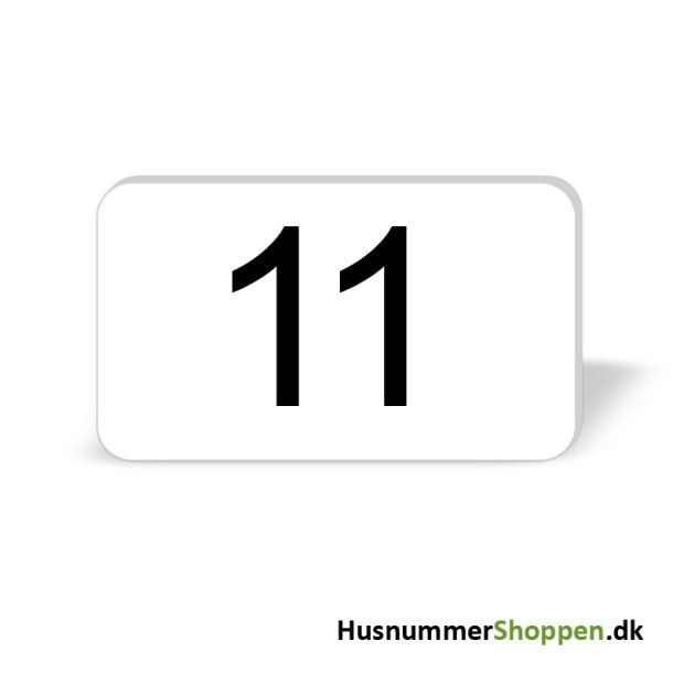 Husnummer skilte 12x7 cm, hvide