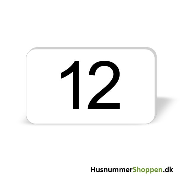 Husnummer skilte 12x7 cm, hvide