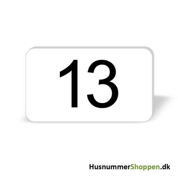 Husnummer skilte 12x7 cm, hvide