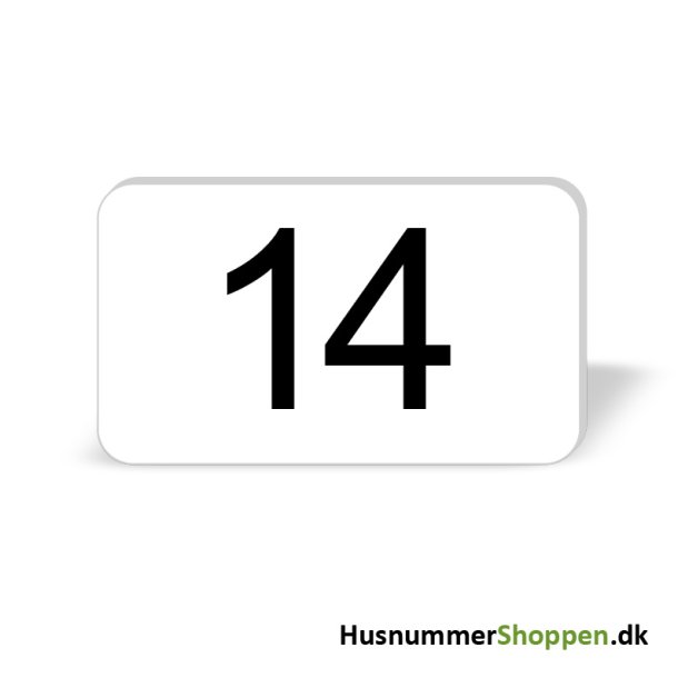 Husnummer skilte 12x7 cm, hvide