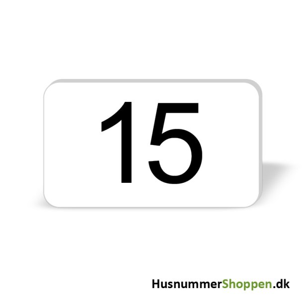 Husnummer skilte 12x7 cm, hvide