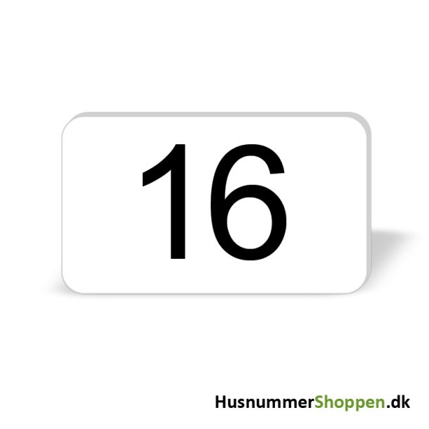 Husnummer skilte 12x7 cm, hvide