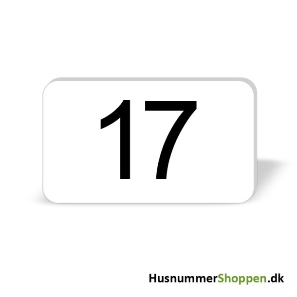 Husnummer skilte 12x7 cm, hvide