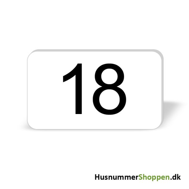 Husnummer skilte 12x7 cm, hvide