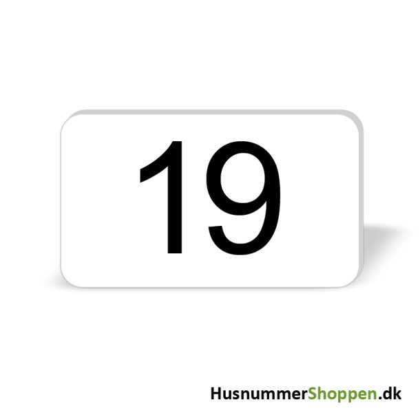 Husnummer skilte 12x7 cm, hvide