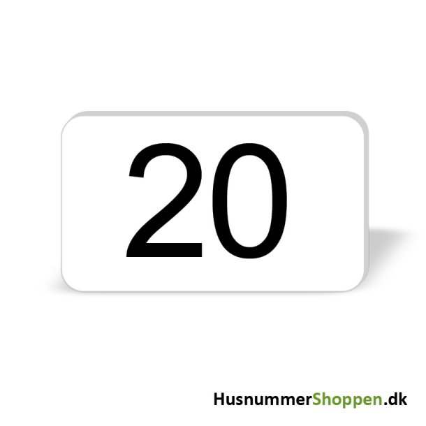 Husnummer skilte 12x7 cm, hvide
