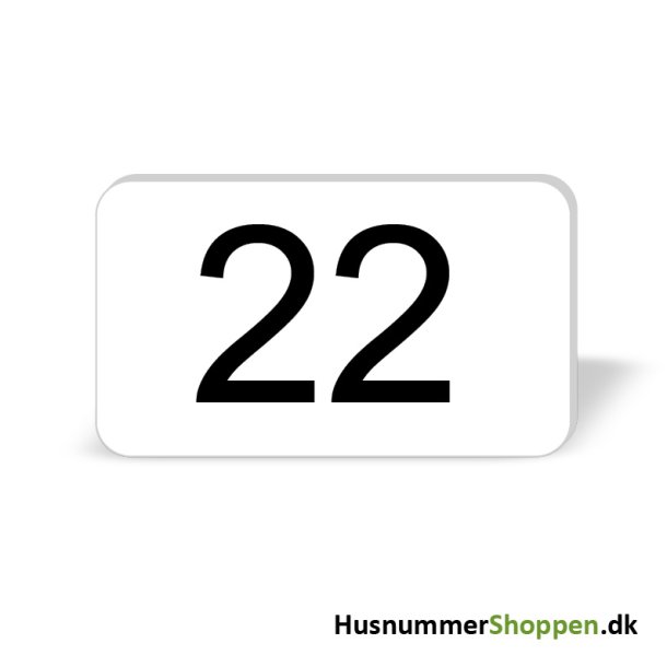 Husnummer skilte 12x7 cm, hvide