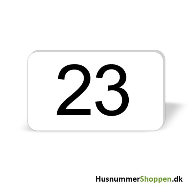 Husnummer skilte 12x7 cm, hvide