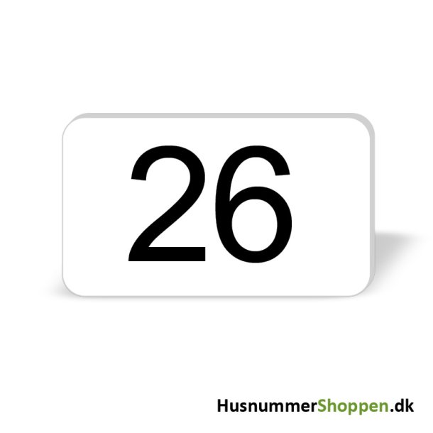 Husnummer skilte 12x7 cm, hvide
