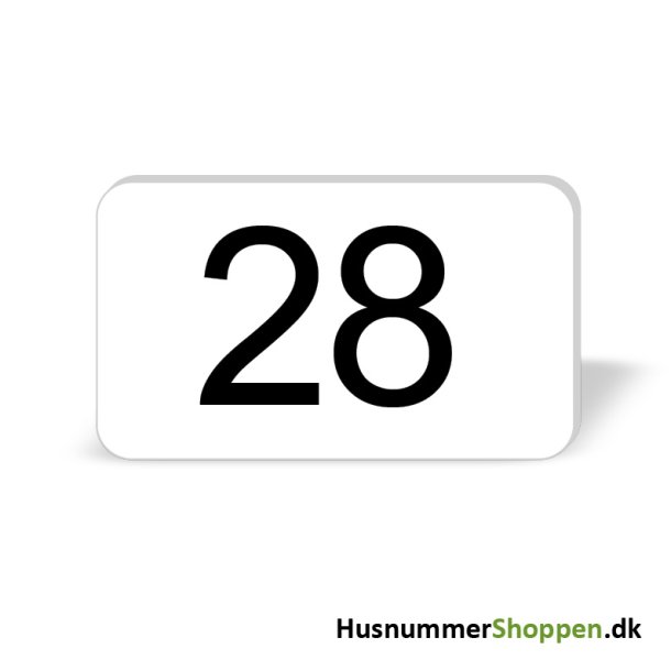 Husnummer skilte 12x7 cm, hvide