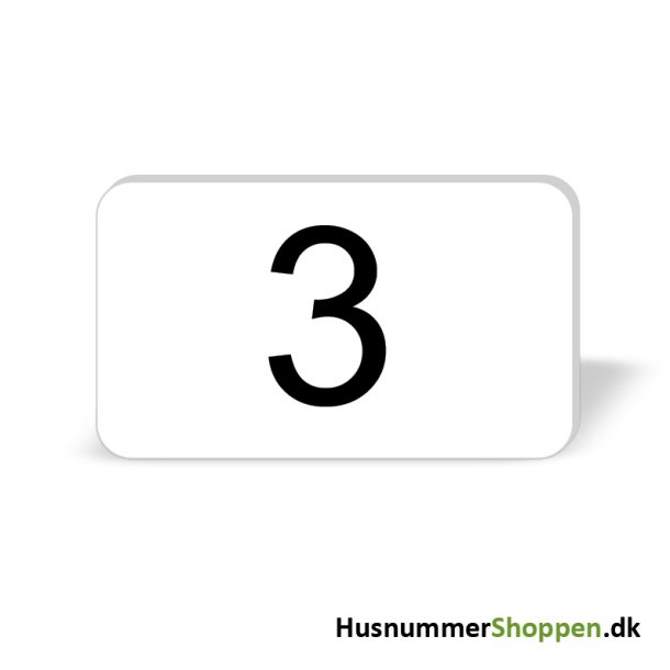 Husnummer skilte 12x7 cm, hvide