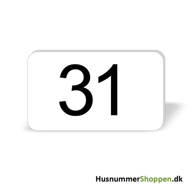 Husnummer skilte 12x7 cm, hvide