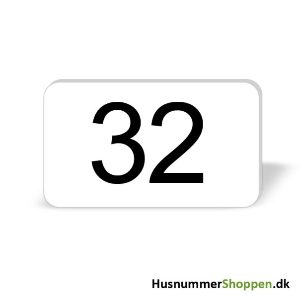 Husnummer skilte 12x7 cm, hvide