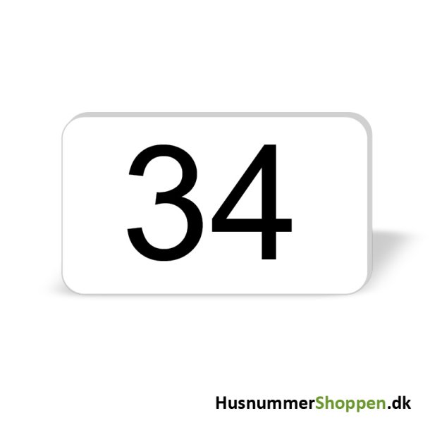 Husnummer skilte 12x7 cm, hvide