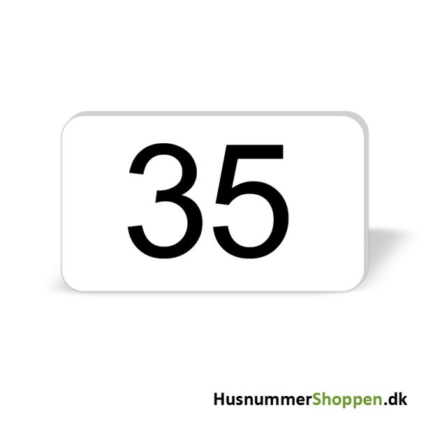 Husnummer skilte 12x7 cm, hvide