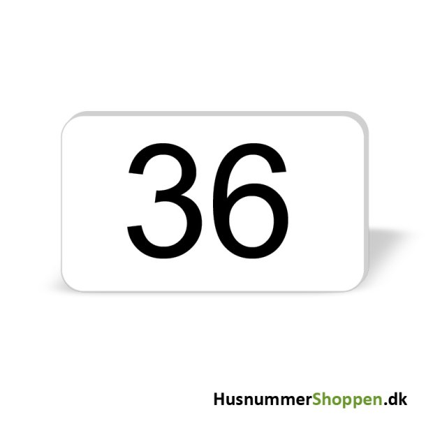 Husnummer skilte 12x7 cm, hvide