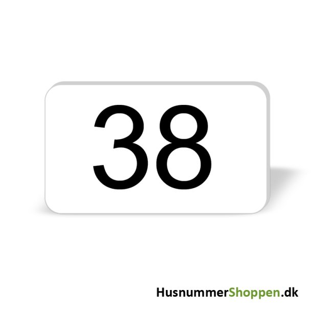 Husnummer skilte 12x7 cm, hvide