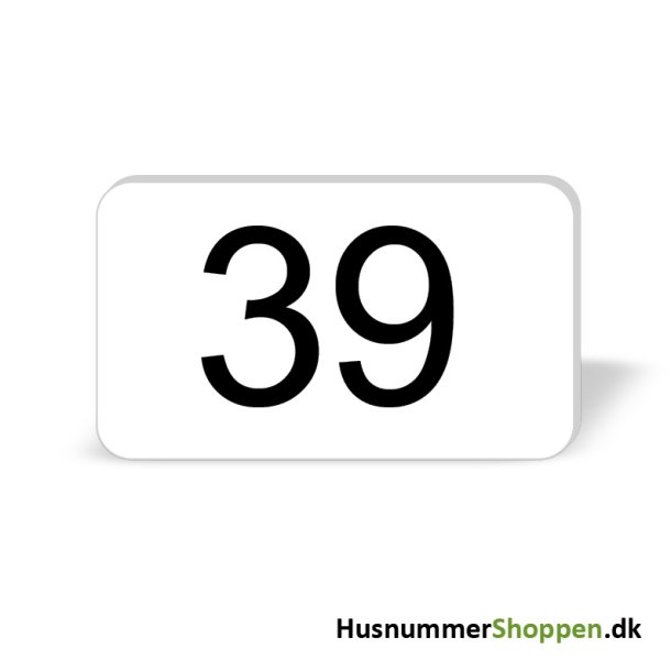 Husnummer skilte 12x7 cm, hvide
