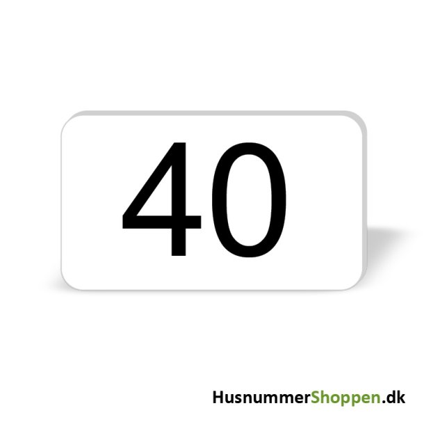 Husnummer skilte 12x7 cm, hvide