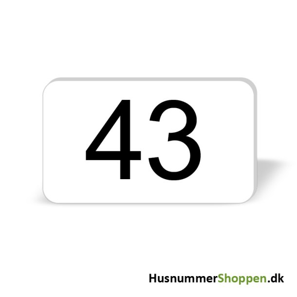 Husnummer skilte 12x7 cm, hvide