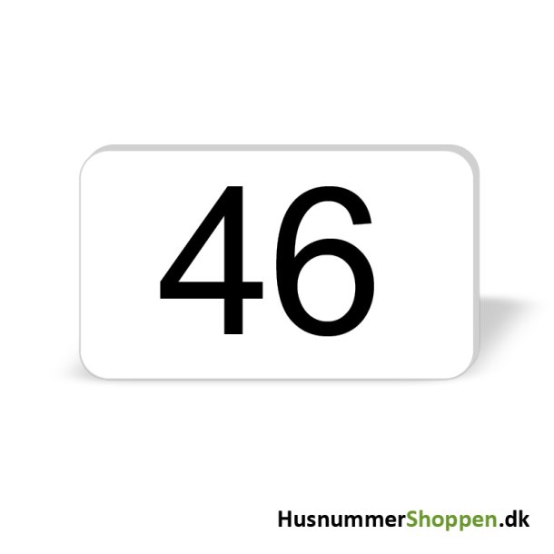 Husnummer skilte 12x7 cm, hvide