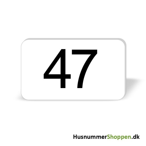 Husnummer skilte 12x7 cm, hvide