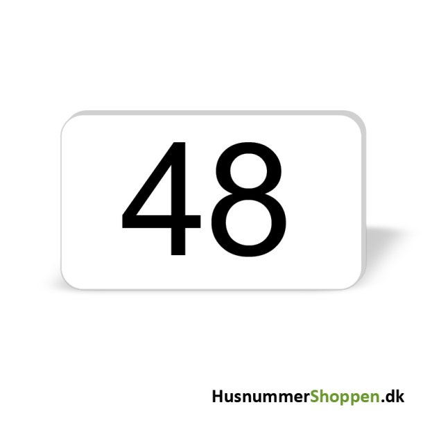 Husnummer skilte 12x7 cm, hvide