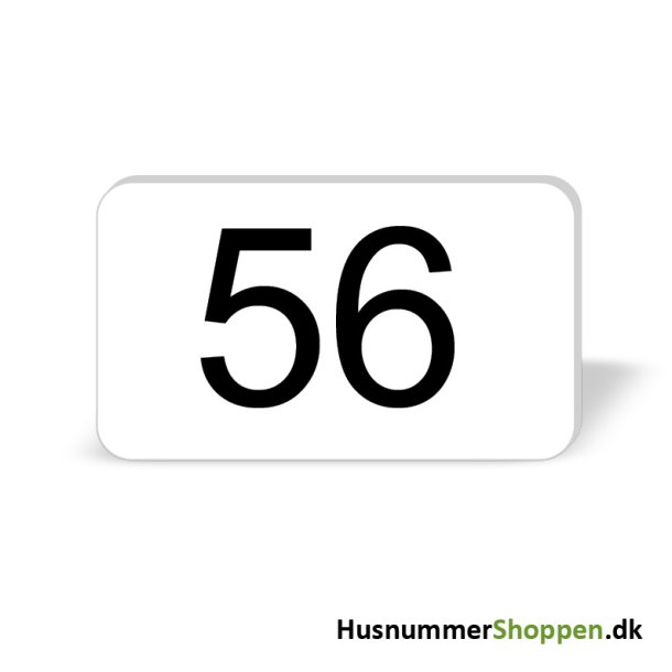 Husnummer skilte 12x7 cm, hvide