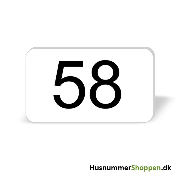 Husnummer skilte 12x7 cm, hvide