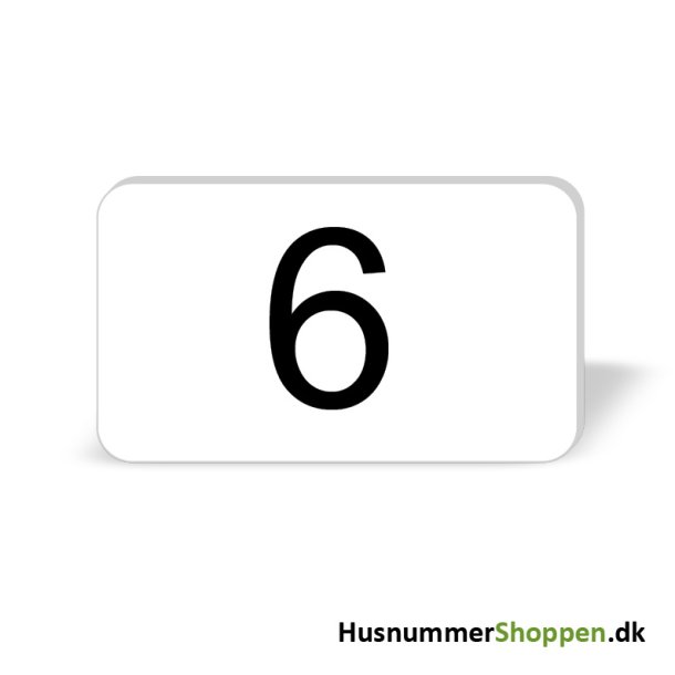 Husnummer skilte 12x7 cm, hvide