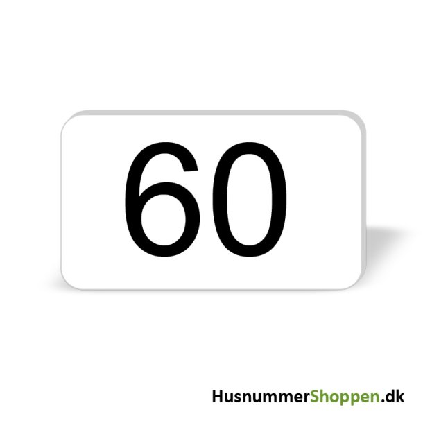 Husnummer skilte 12x7 cm, hvide