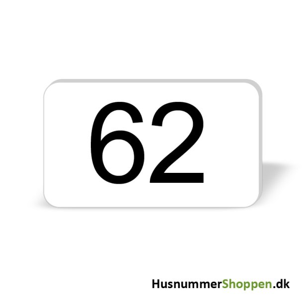 Husnummer skilte 12x7 cm, hvide