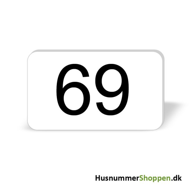 Husnummer skilte 12x7 cm, hvide