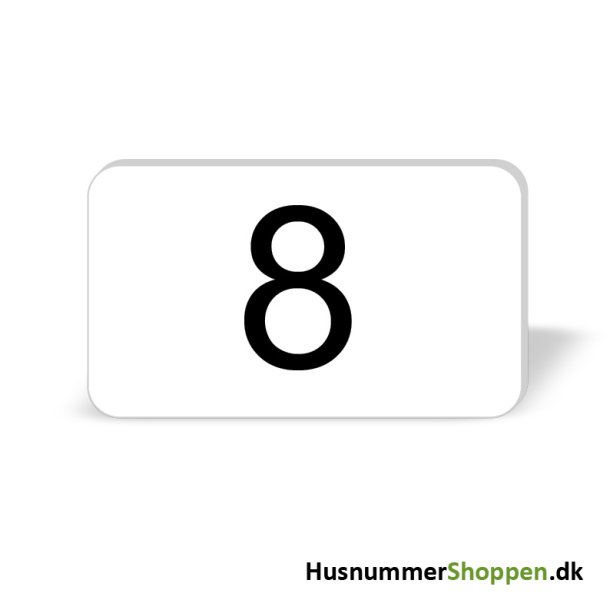 Husnummer skilte 12x7 cm, hvide