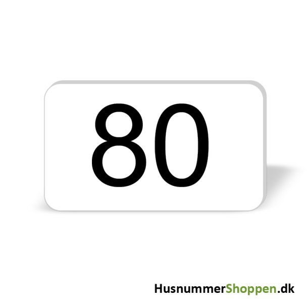 Husnummer skilte 12x7 cm, hvide