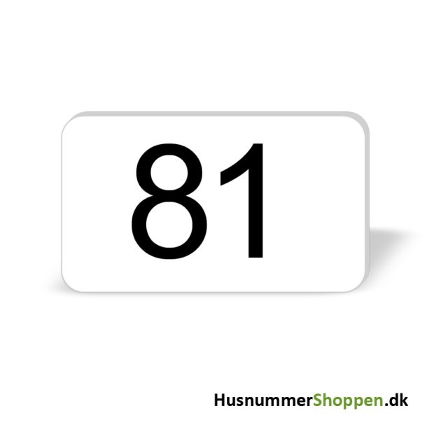 Husnummer skilte 12x7 cm, hvide