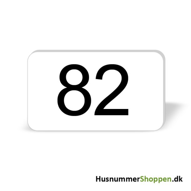 Husnummer skilte 12x7 cm, hvide