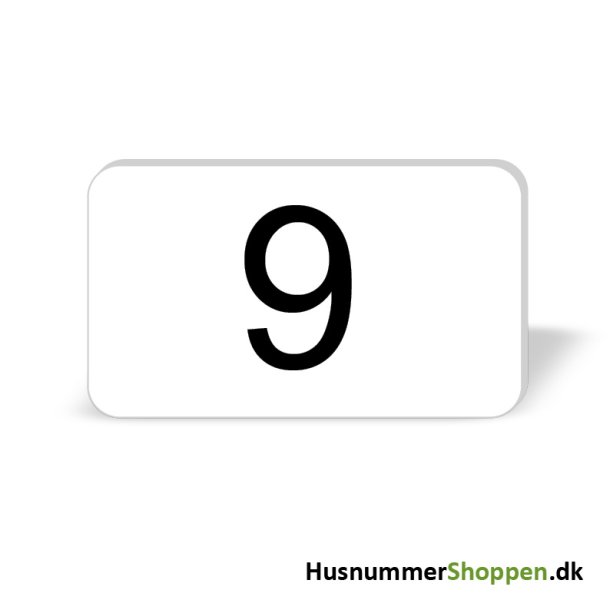Husnummer skilte 12x7 cm, hvide