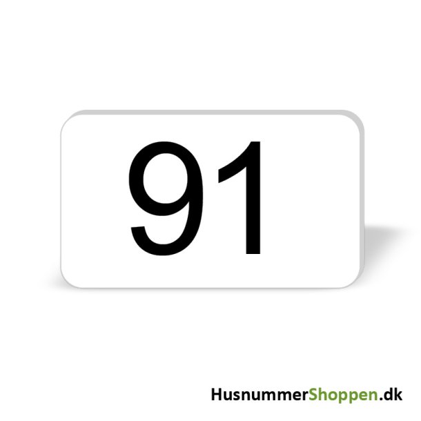 Husnummer skilte 12x7 cm, hvide