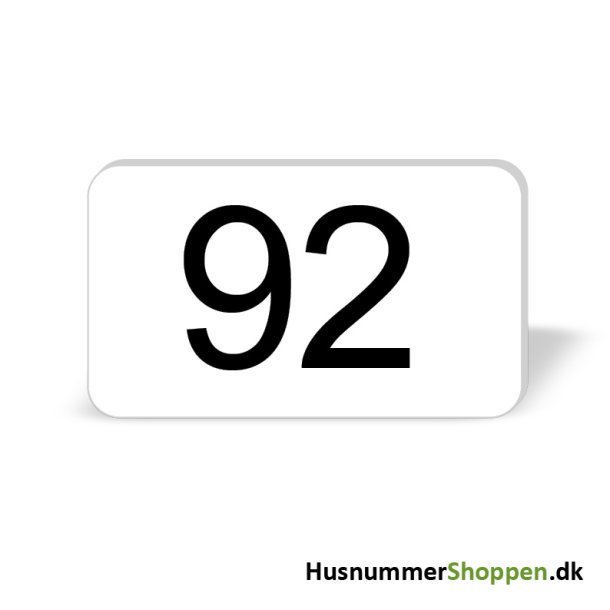 Husnummer skilte 12x7 cm, hvide