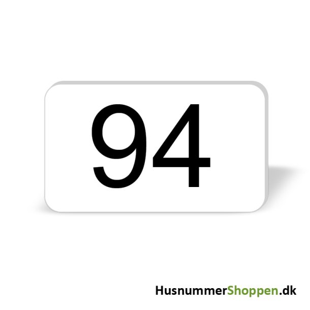 Husnummer skilte 12x7 cm, hvide