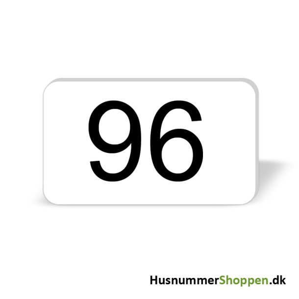 Husnummer skilte 12x7 cm, hvide