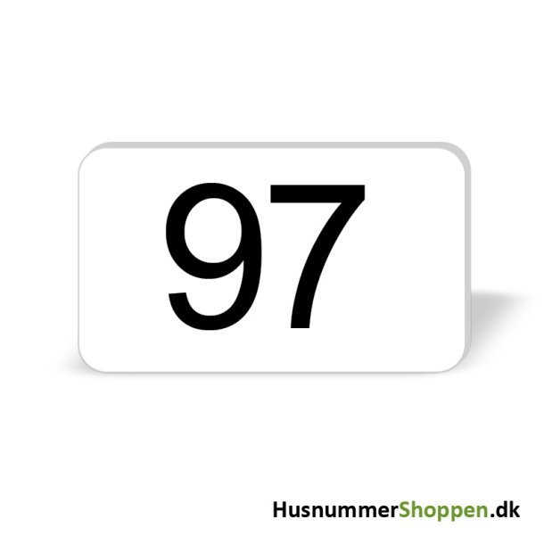 Husnummer skilte 12x7 cm, hvide