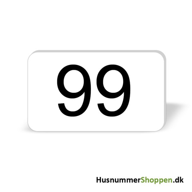 Husnummer skilte 12x7 cm, hvide