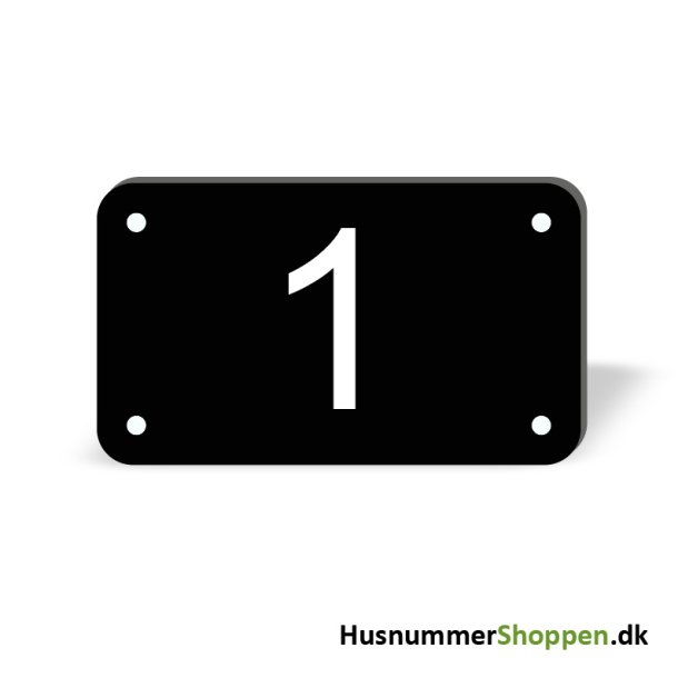 Husnummer skilte 12x7 cm, sorte