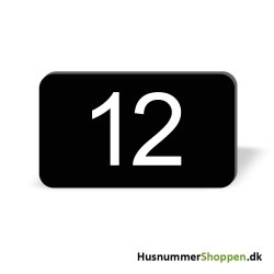 Husnummer skilte 12x7 cm, sorte