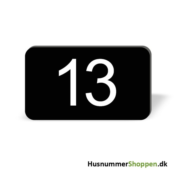 Husnummer skilte 12x7 cm, sorte