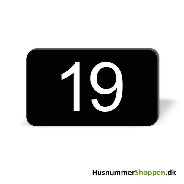 Husnummer skilte 12x7 cm, sorte