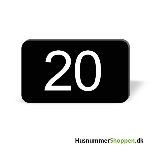 Husnummer skilte 12x7 cm, sorte