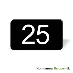 Husnummer skilte 12x7 cm, sorte